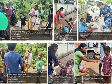 Two men in bicycle jerseys sitting outside at table having coffee